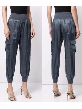 Cinq a Sept 5 a 7 Giles cargo joggers pants S small black high waist Luxury